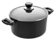 Sort Scanpan Classic gryde på 20 cm med non-stick indvendig og glaslåg