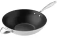 Scanpan CTX wok på 32 cm i børstet stål med mørk non-stick flade indvendig