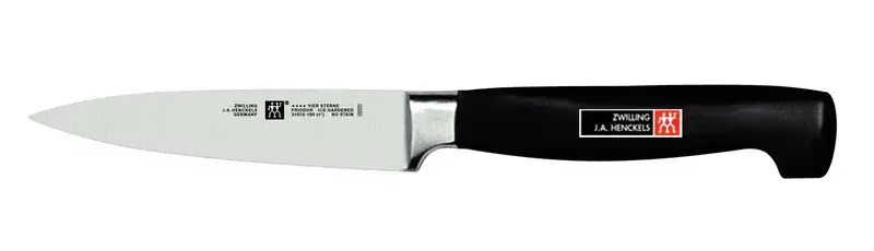 Forhandlerens produktfoto af Zwilling Four Star urtekniv med 10 cm stålklinge og håndtag i kunststof