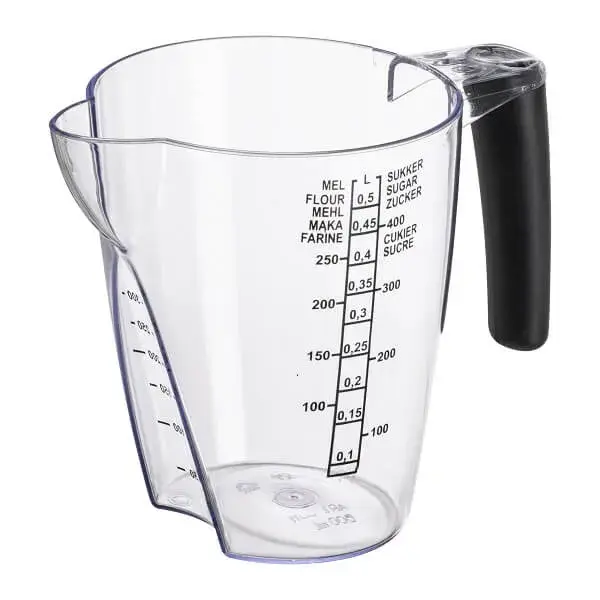 Nordic Houseware målebæger i gennemsigtig plast med hank, 0,5 liter