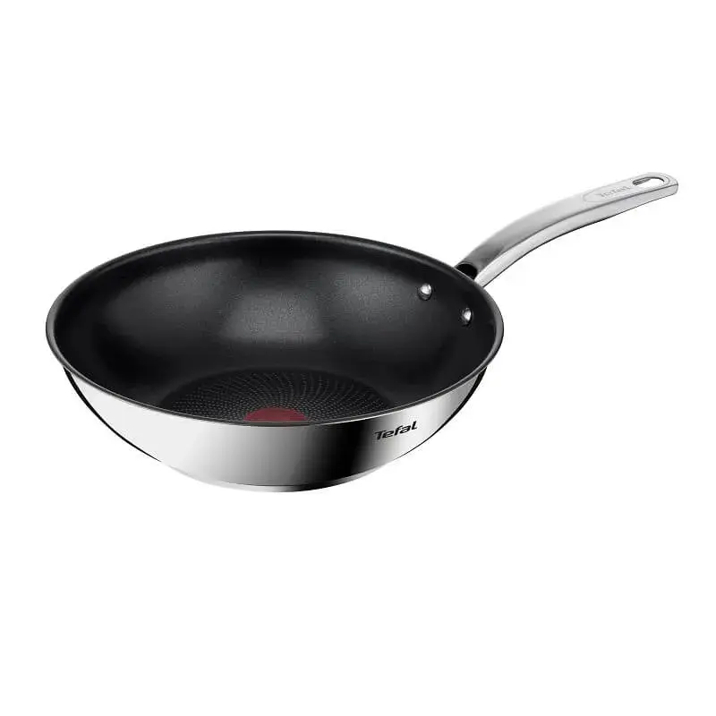 Tefal Intuition wokpande på 28 cm i stål med mørk non-stick belægning